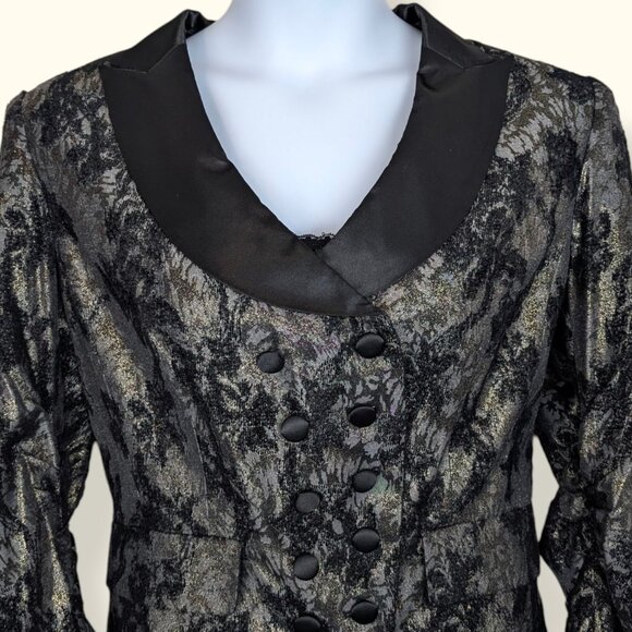 V. Bianca Nygard Metallic Floral Tux Blazer - Picture 3 of 9